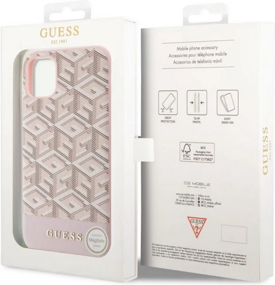 Guess G-Cube MagSafe Hoesje - iPhone 11/XR - Roze