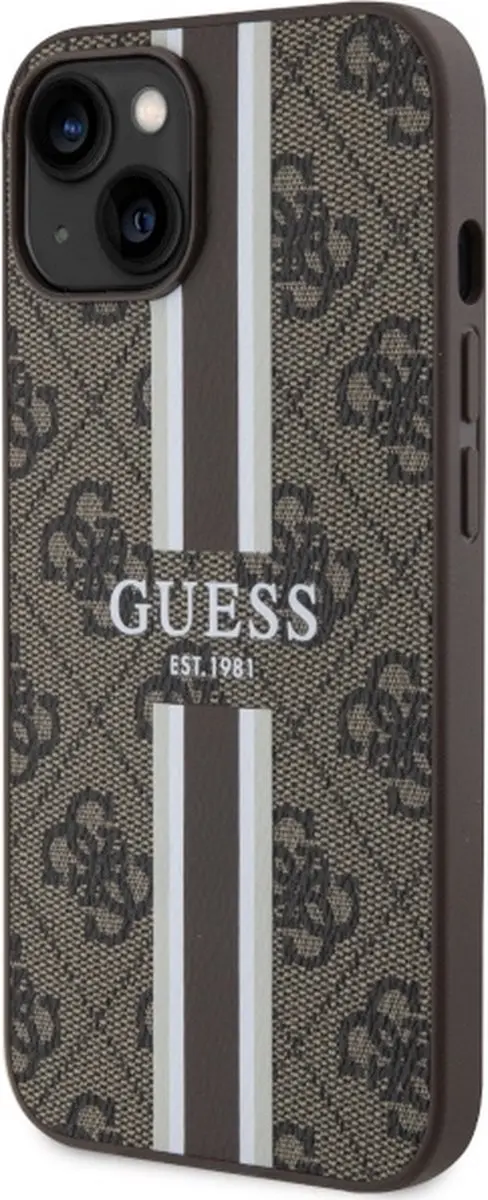 Guess 4G Printed Stripe Back Case - iPhone 14 Plus - Bruin