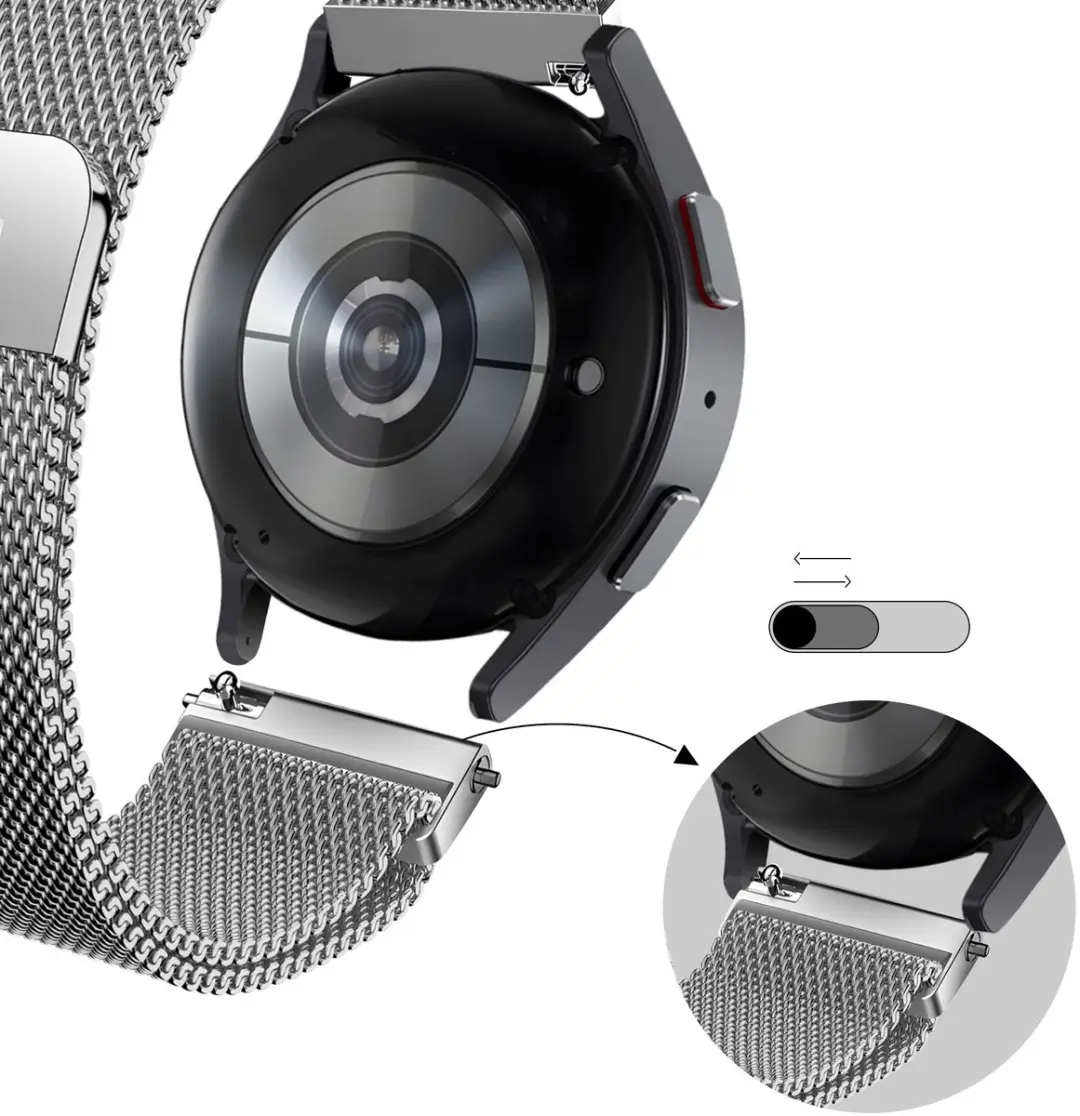BALR 20mm Milanese Horlogeband - Zilver - One Size