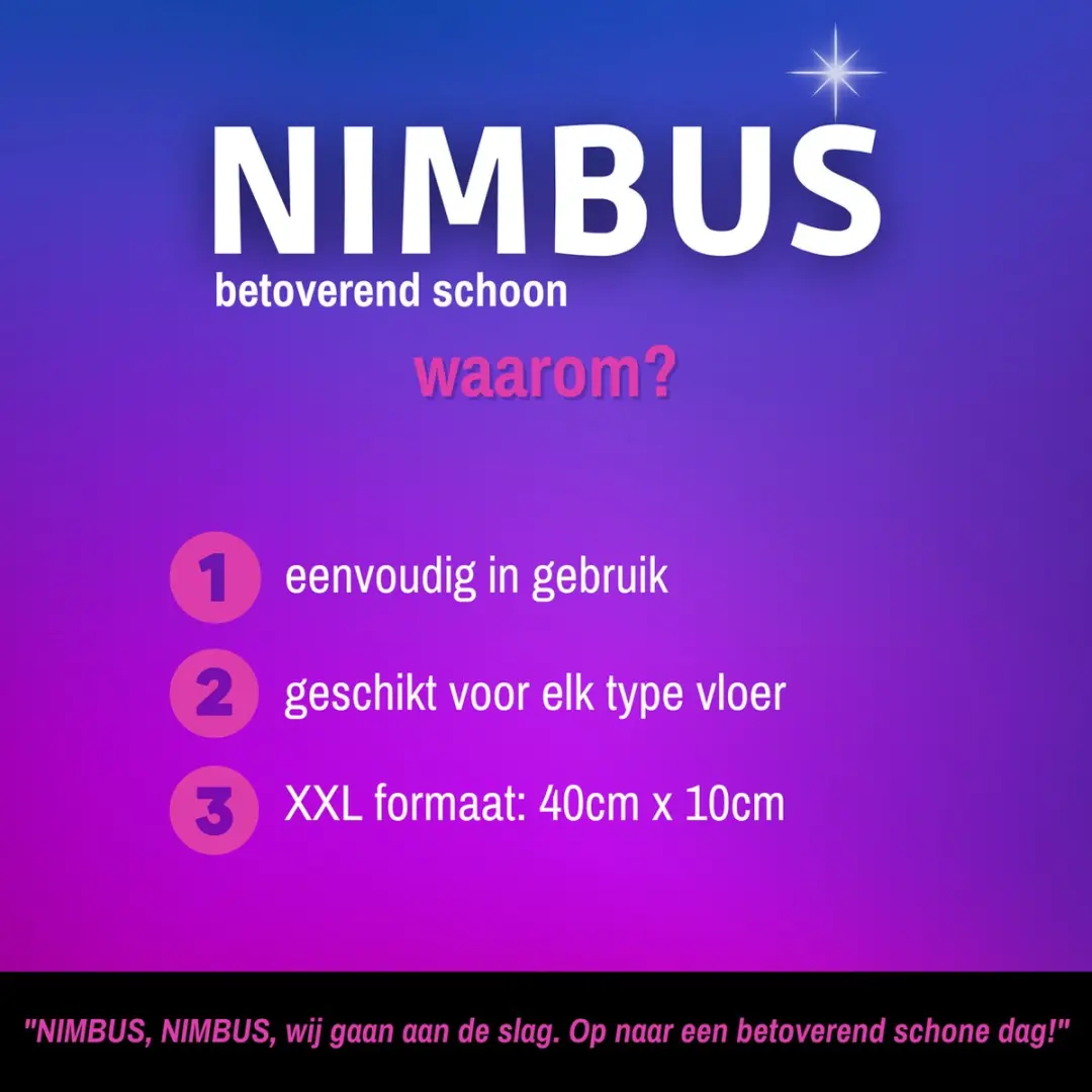 Nimbus Vloerwisser XXL Magic Floor Sweeper N1017 - 40cm - Blauw
