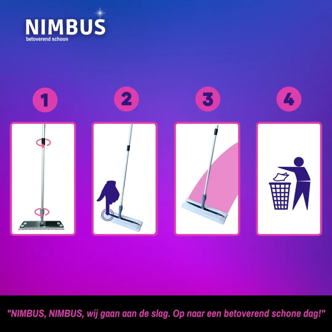 Nimbus Vloerwisser XXL Magic Floor Sweeper N1017 - 40cm - Blauw