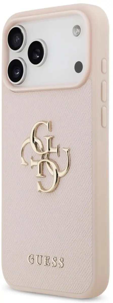 GUESS Back Cover iPhone 17 Pro Max - Roze Saffiano - Goud Logo - 3666339524944 - afbeelding 6 van 6