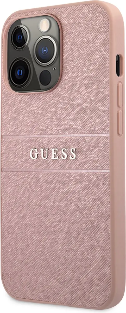 Guess Saffiano iPhone 13 Pro Hoesje - Roze - 7573