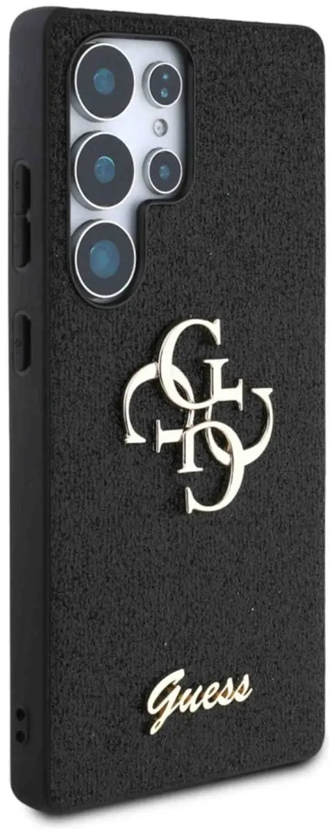 GUESS 4G Metal Logo Glitter Backcover GUHCS25LHG4SGK - Zwart