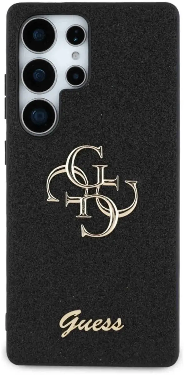 GUESS 4G Metal Logo Glitter Backcover GUHCS25LHG4SGK - Zwart