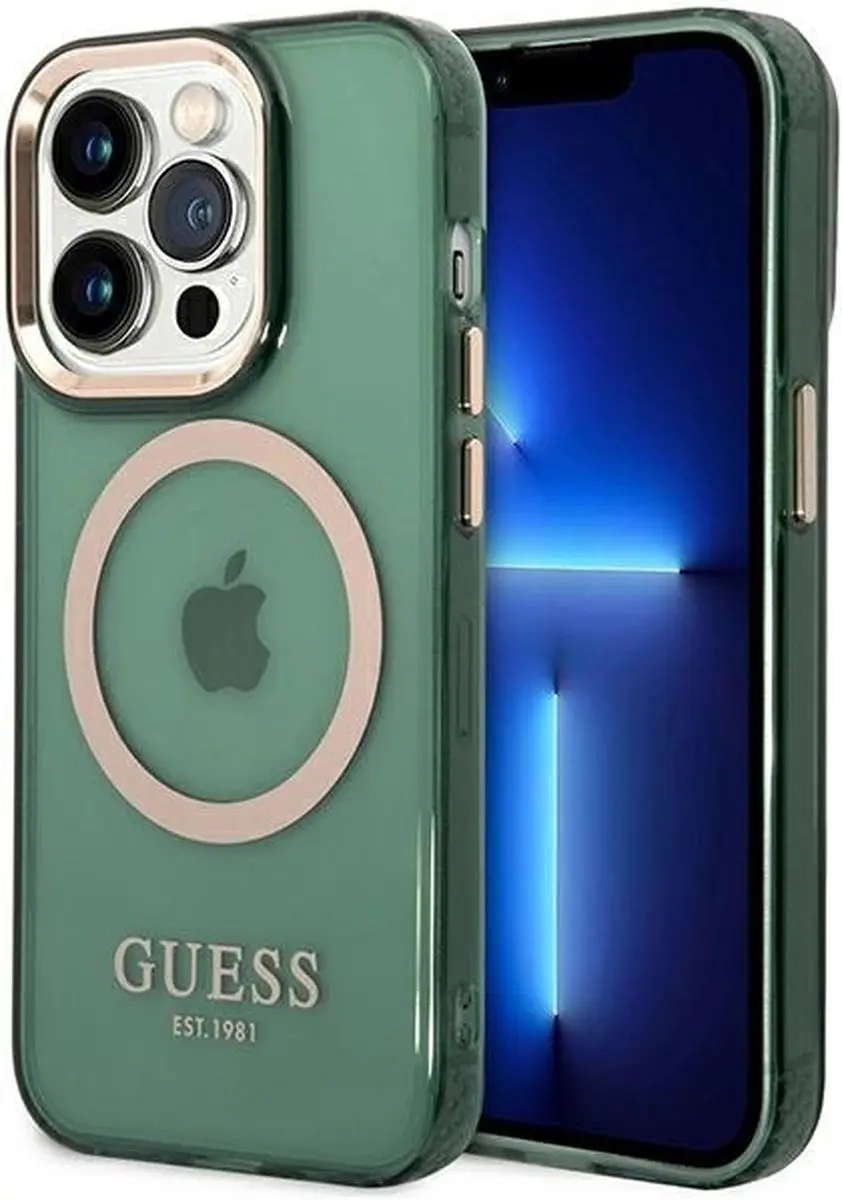 GUESS GUHMP14LHTCMA Hoesje iPhone 14 Pro - Groen/Kaki