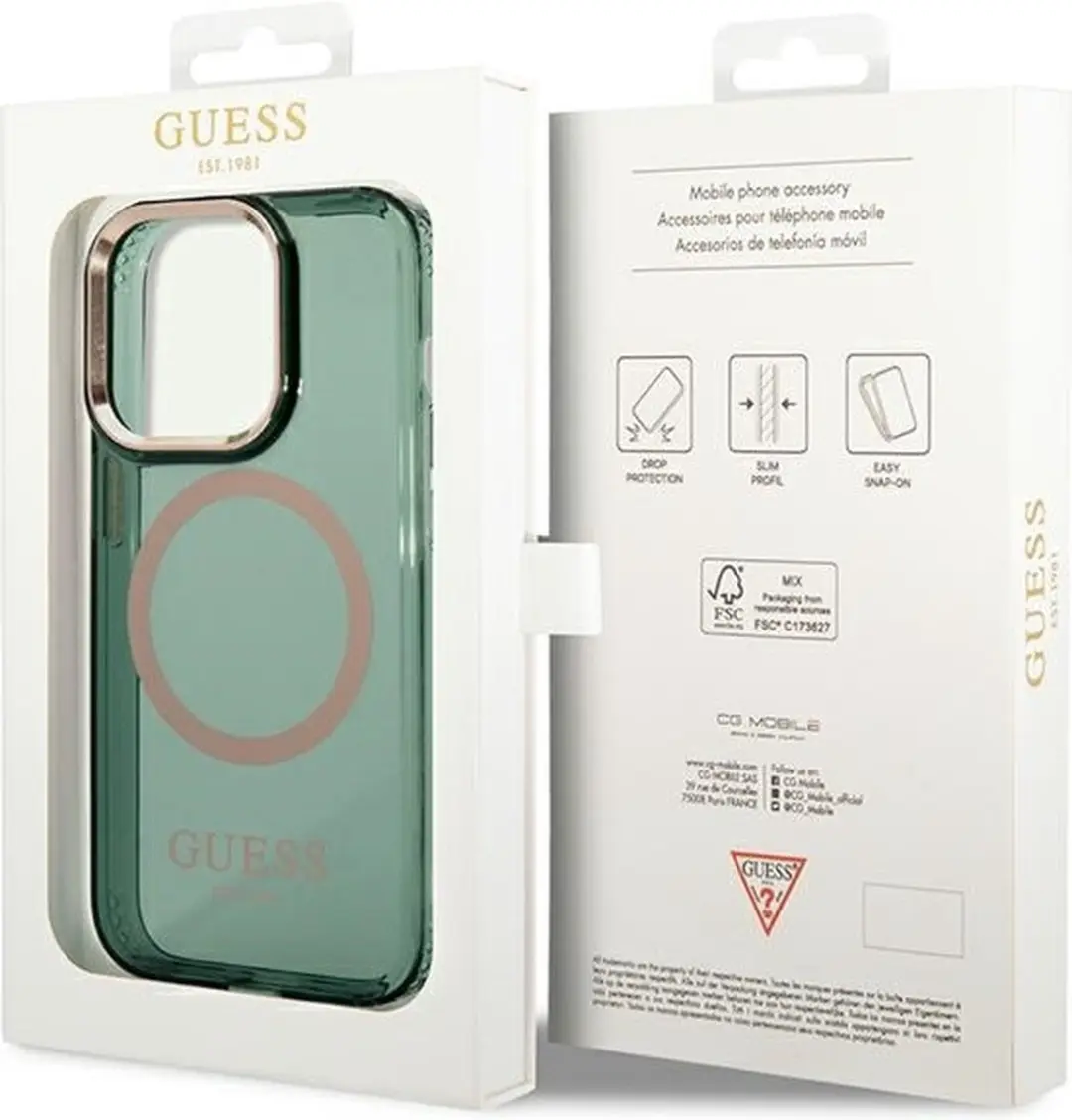 GUESS GUHMP14LHTCMA Hoesje iPhone 14 Pro - Groen/Kaki