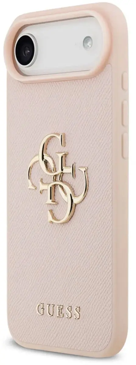 GUESS iPhone 17 Air Hoesje - Roze - Reliëfleerlook - MagSafe