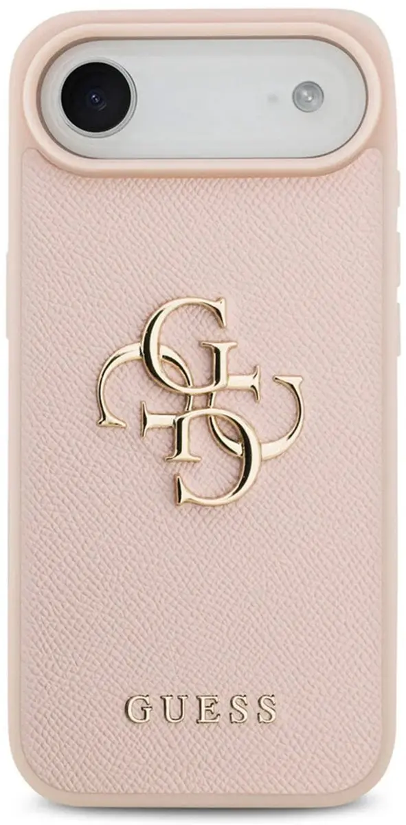 GUESS iPhone 17 Air Hoesje - Roze - Reliëfleerlook - MagSafe