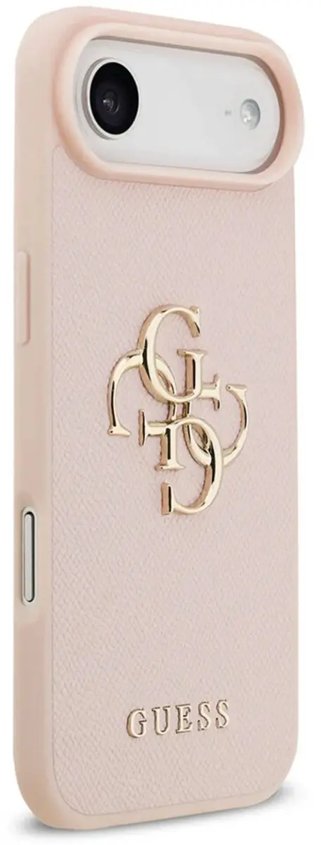 GUESS iPhone 17 Air Hoesje - Roze - Reliëfleerlook - MagSafe