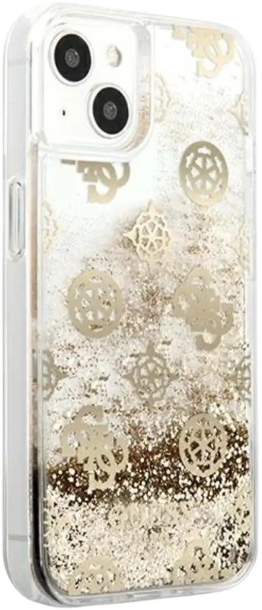 GUESS Peony Liquid Glitter iPhone 13 Mini Hoes - Goud - afbeelding 6 van 6