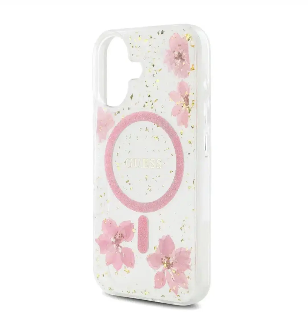 GUESS Backcover iPhone 16 MagSafe Roze - 3666339354329