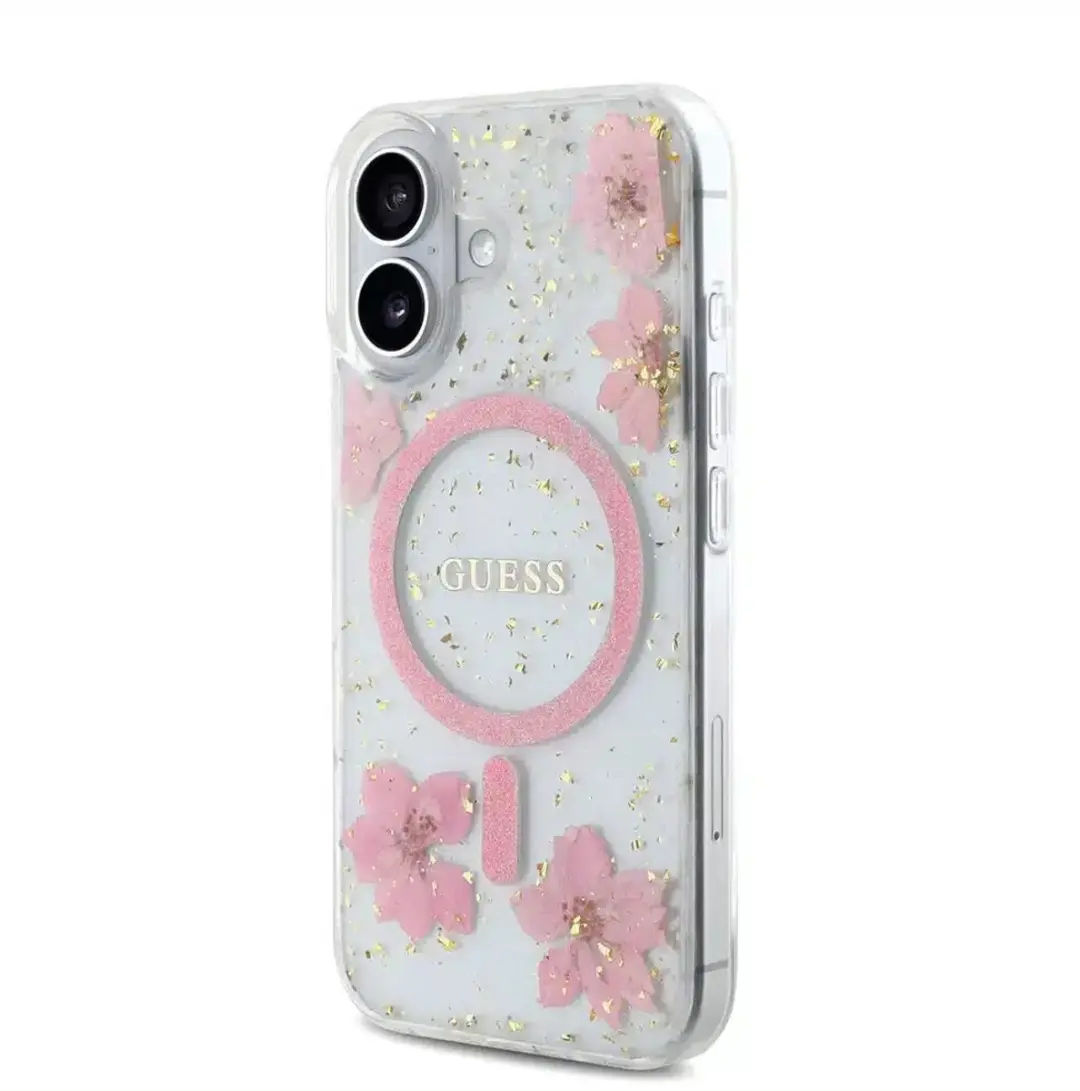 GUESS Backcover iPhone 16 MagSafe Roze - 3666339354329