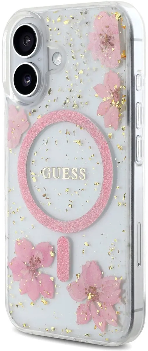 GUESS Backcover iPhone 16 MagSafe Roze - 3666339354329