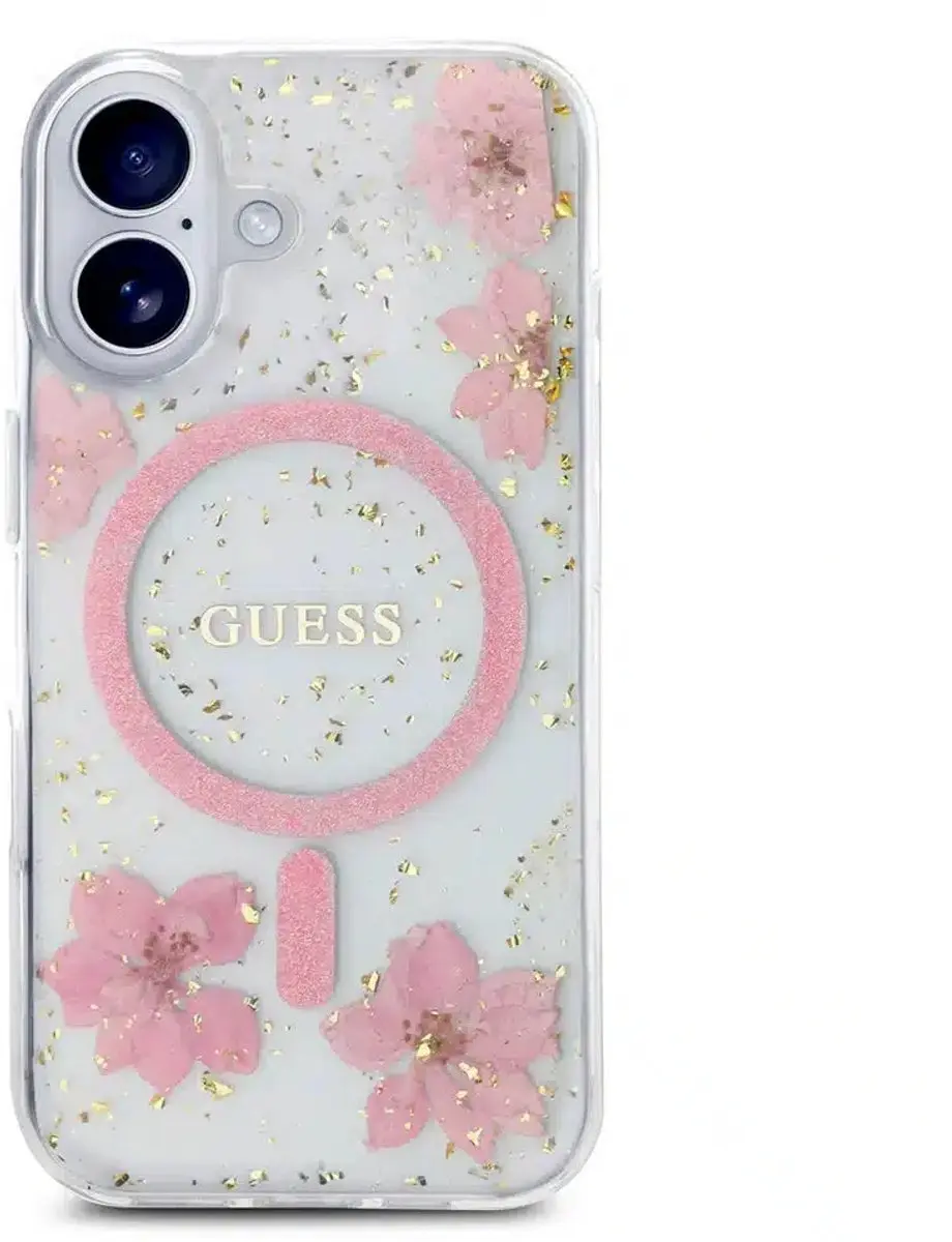 GUESS Backcover iPhone 16 MagSafe Roze - 3666339354329