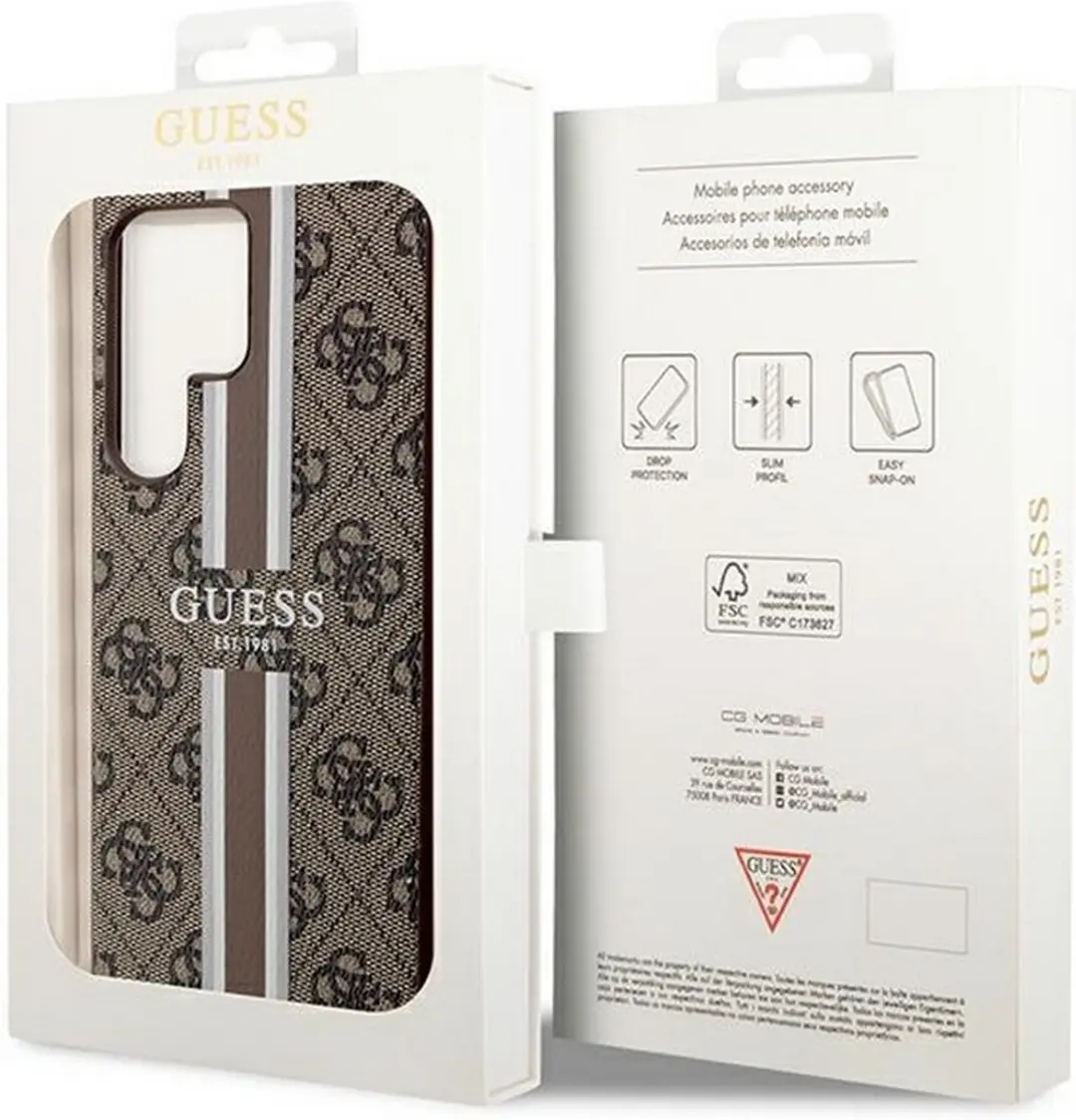 Guess 4G Hoesje Samsung Galaxy S23 Ultra - Bruin