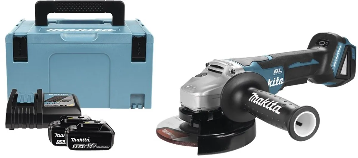 Makita DGA505RTJ Accu Haakse Slijper 18V - 2x Accu