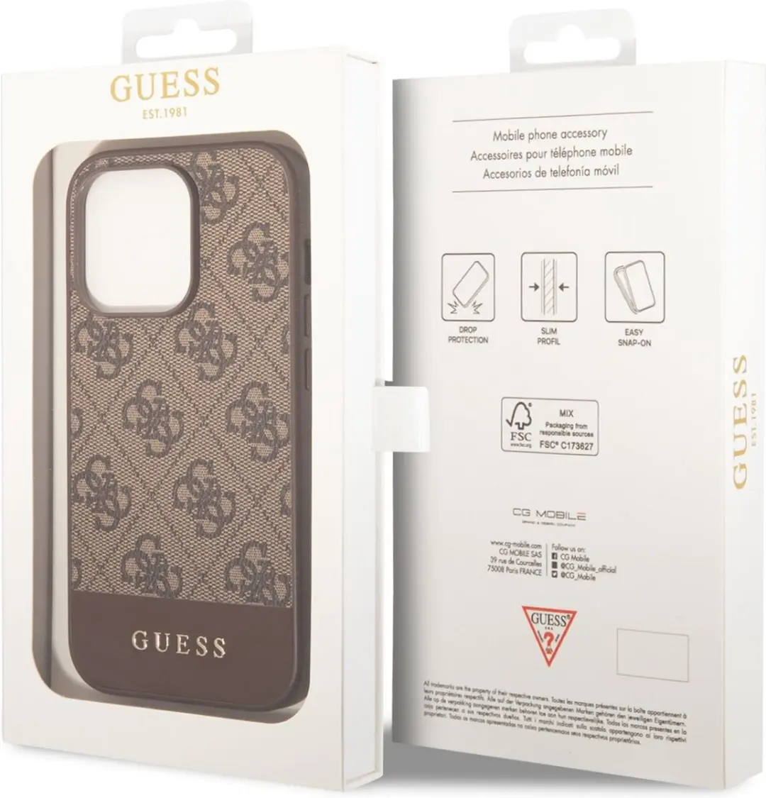 GUESS 4G Stripe Back Case - iPhone 13 Pro - Bruin