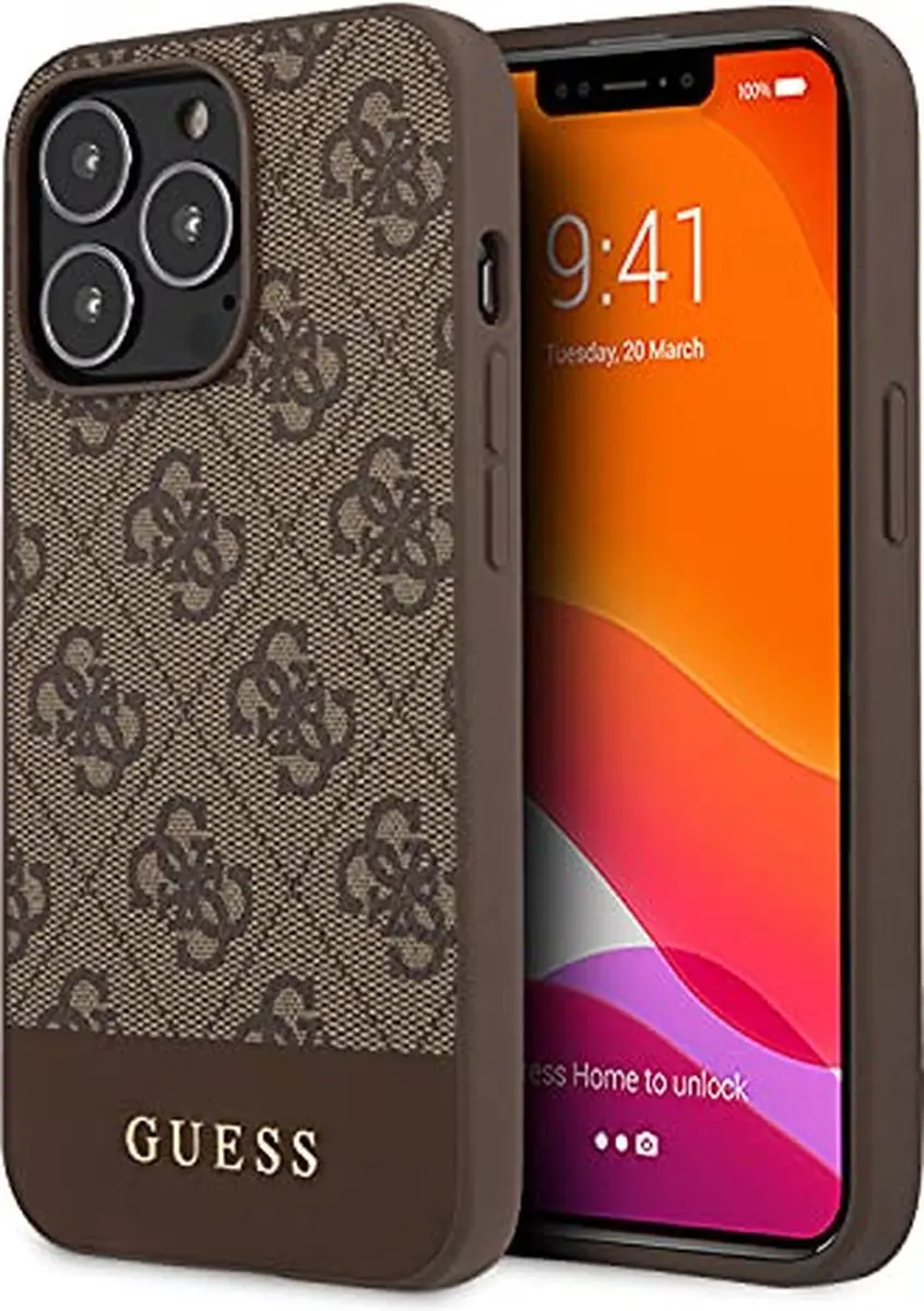 GUESS 4G Stripe Back Case - iPhone 13 Pro - Bruin