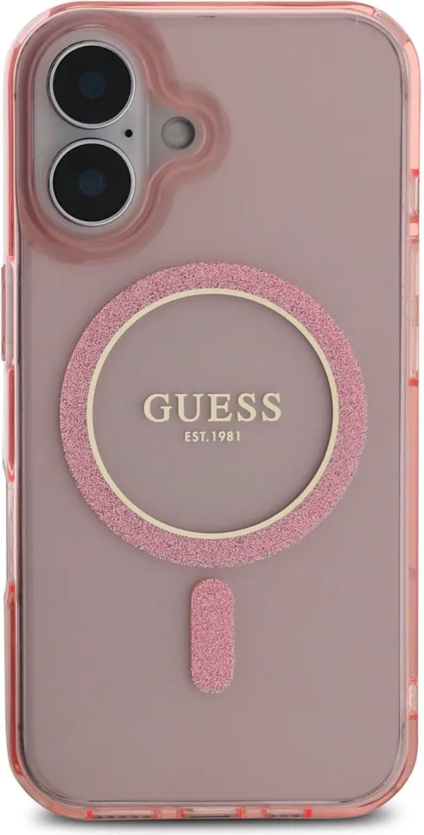 GUESS MagSafe Hoesje iPhone 16 - Roze - GUHMP16SHFGEREP
