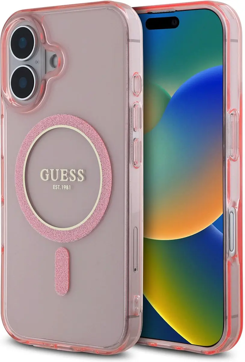 GUESS MagSafe Hoesje iPhone 16 - Roze - GUHMP16SHFGEREP