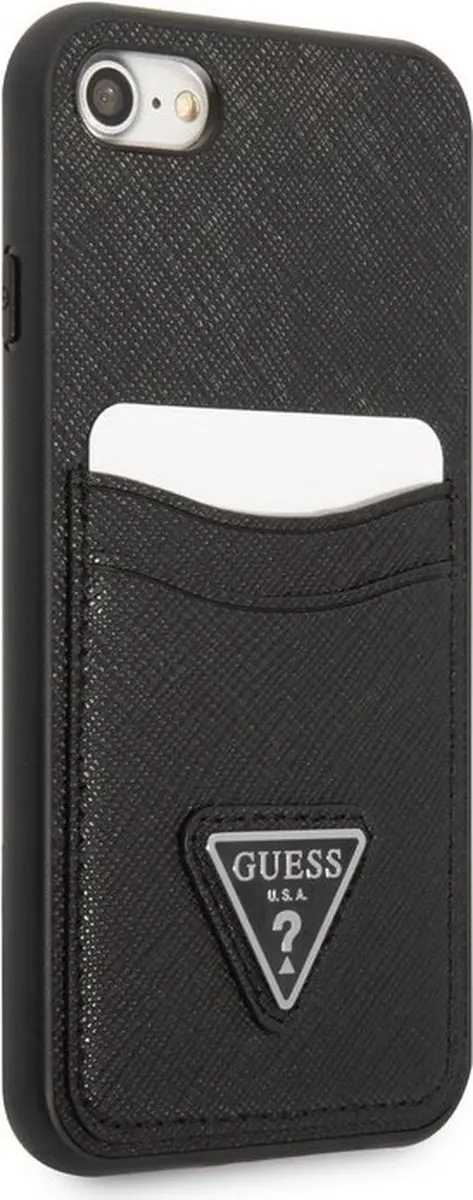 GUESS Saffiano Card Back Case - iPhone 7/8/SE - 2 Stuks - Zwart
