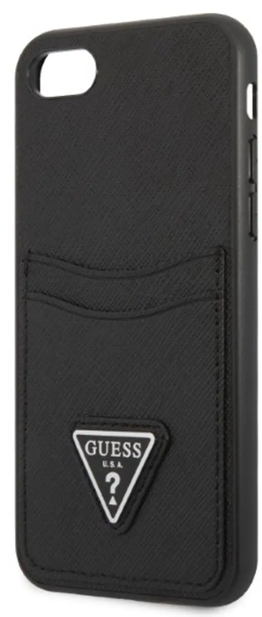 GUESS Saffiano Card Back Case - iPhone 7/8/SE - 2 Stuks - Zwart