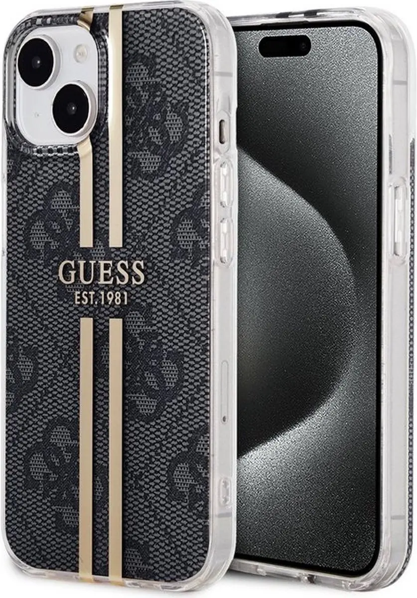 Guess 4G Gold Stripe Back Case Apple iPhone 15
