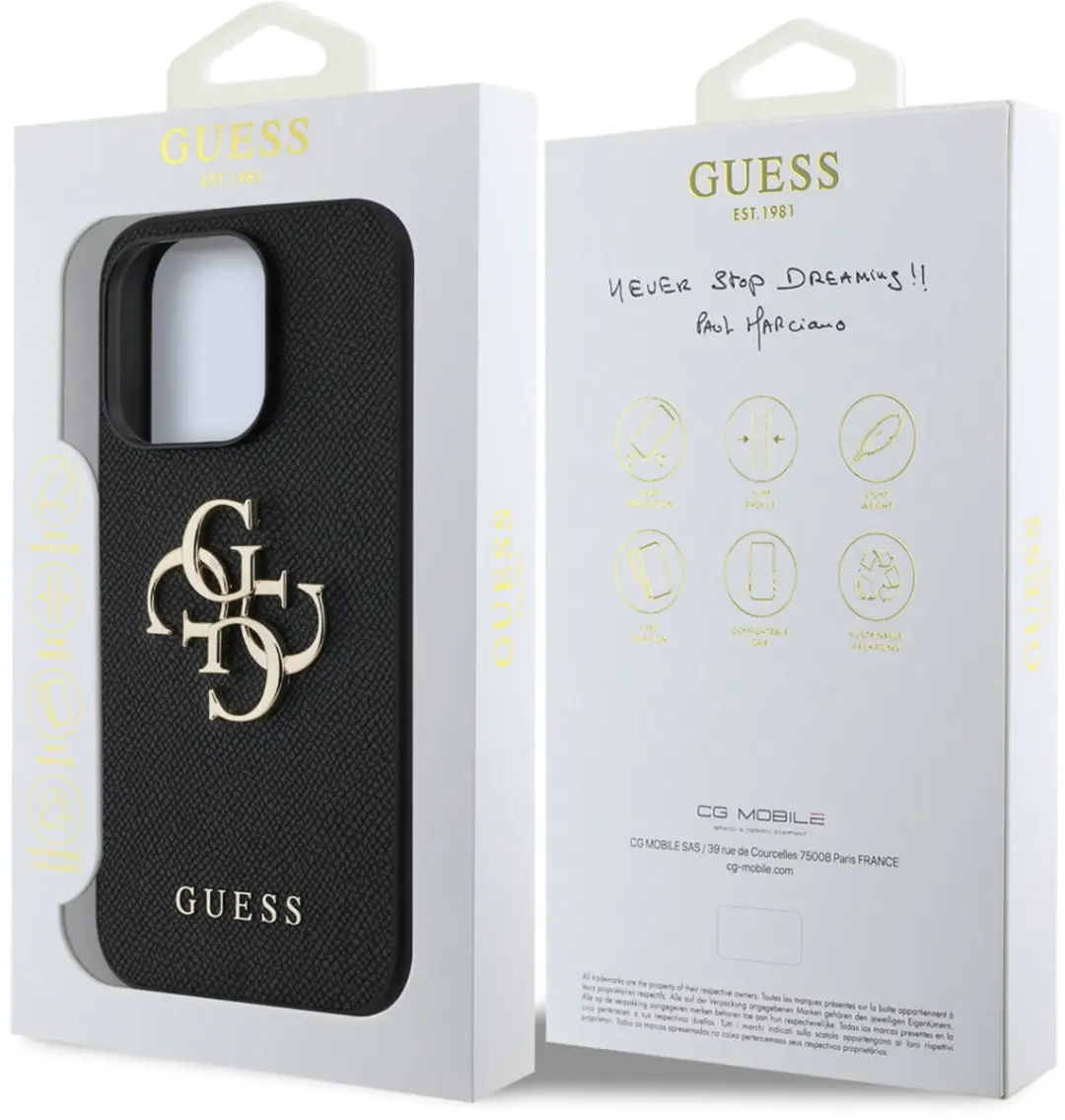 GUESS Telefoonhoesje iPhone 15 Pro - Zwart