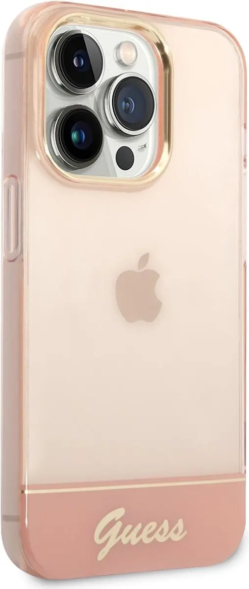 GUESS Translucent Hoesje iPhone 14 Pro - Roze