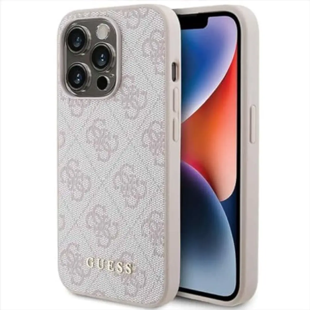 GUESS 4G Back Case iPhone 15 Pro - Roze