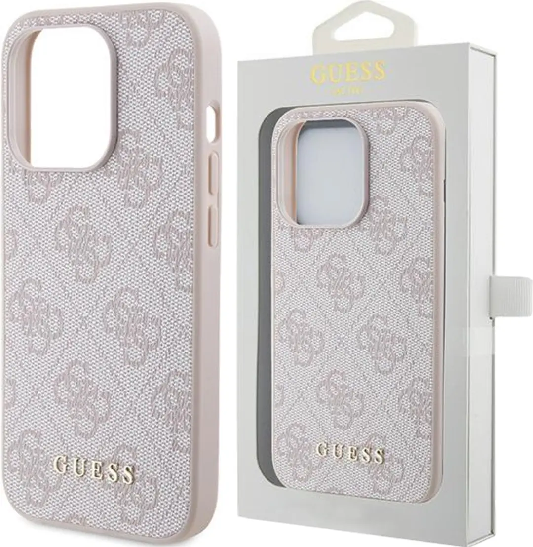 GUESS 4G Back Case iPhone 15 Pro - Roze