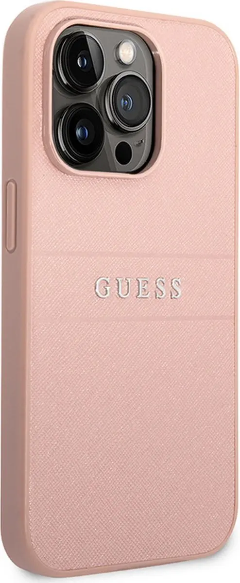 Guess Saffiano Back Case iPhone 14 Pro - Roze - MPN 3666339088682