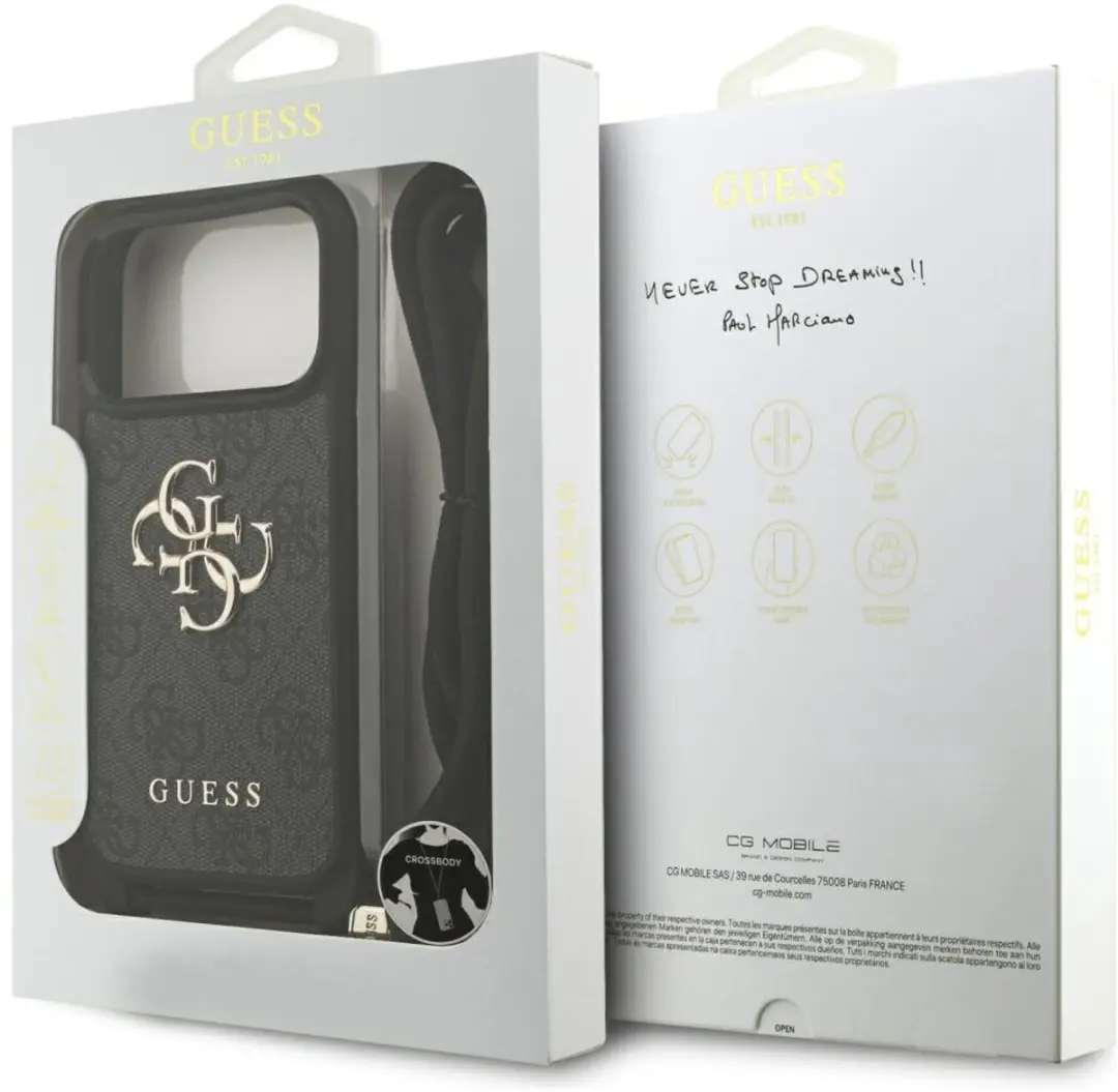 GUESS Back Cover iPhone 17 Pro - Zwart - 3666339526757