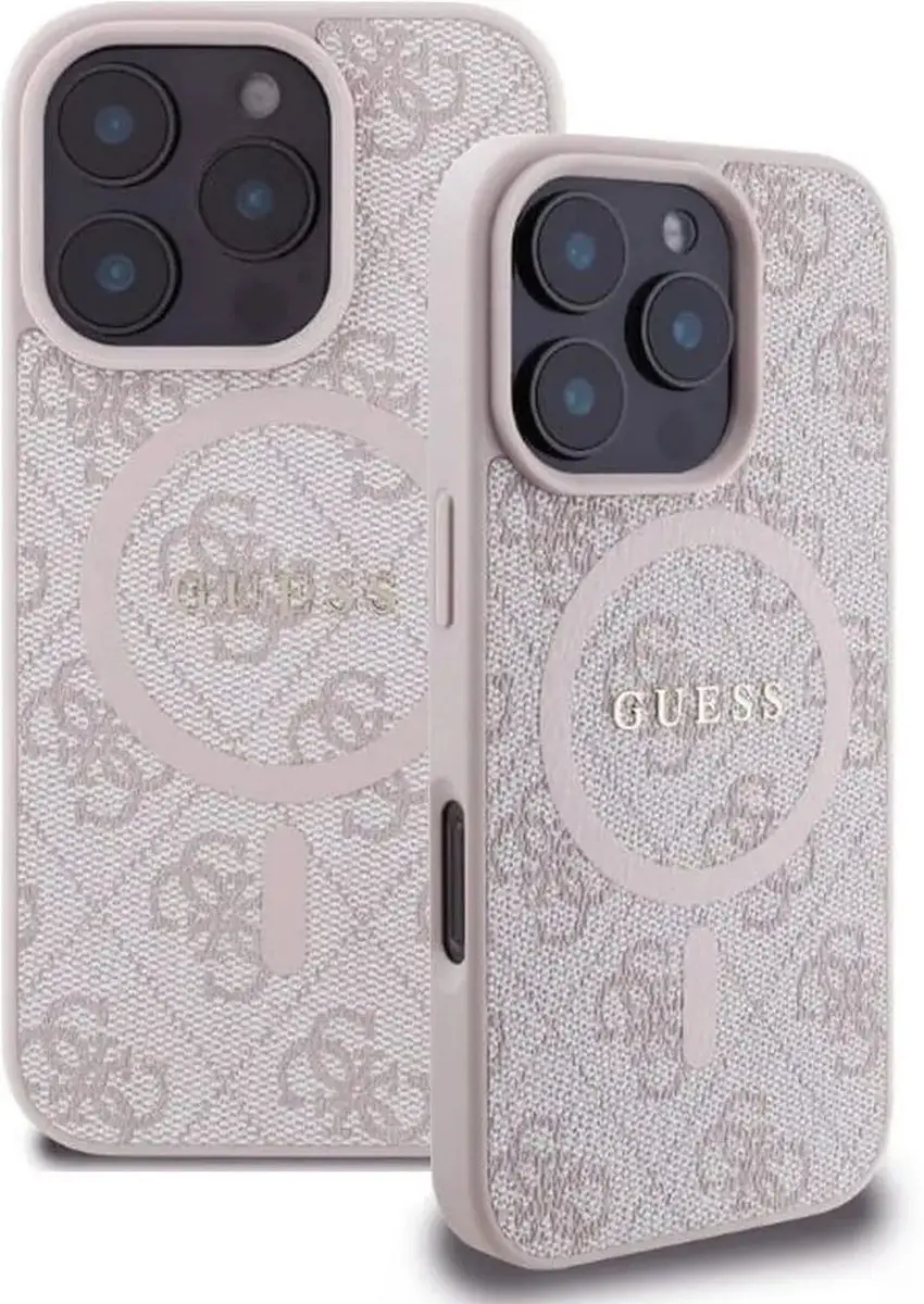 GUESS 4G Ring Classic Logo Hoesje iPhone 16 Pro - Roze