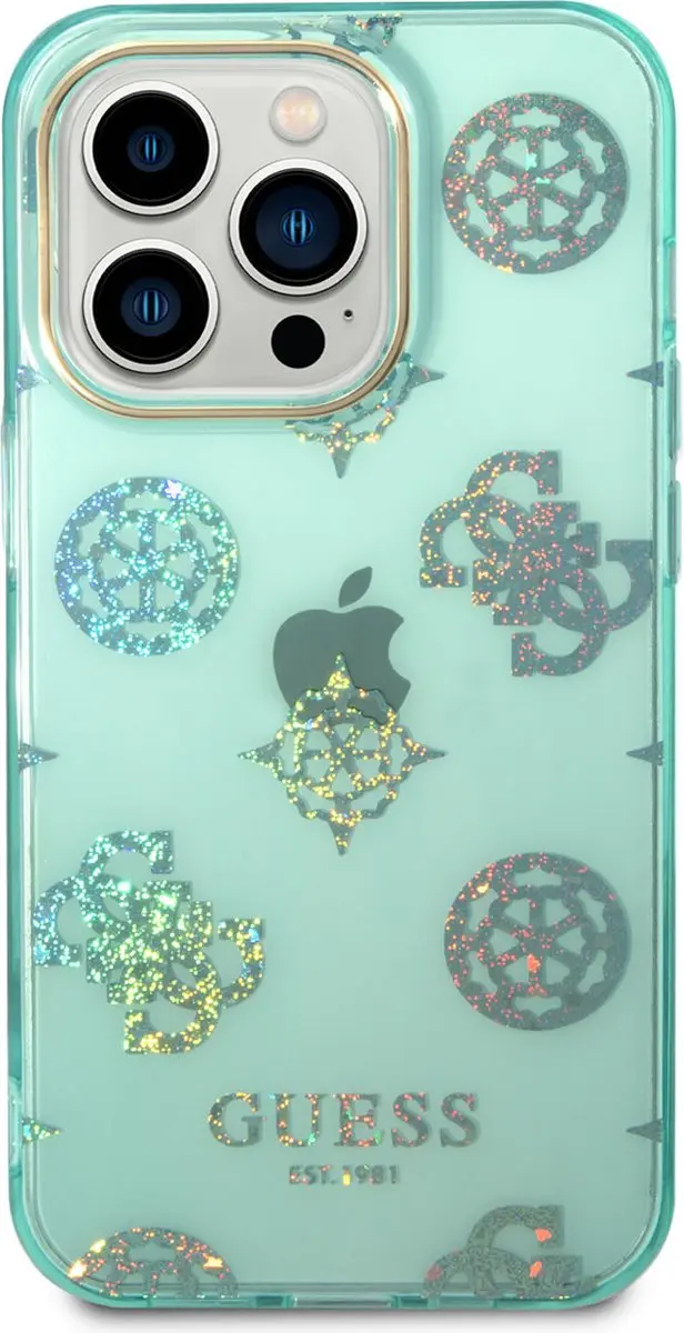 GUESS iPhone 14 Pro Telefoonhoesje - Groen & Blauw - MagSafe