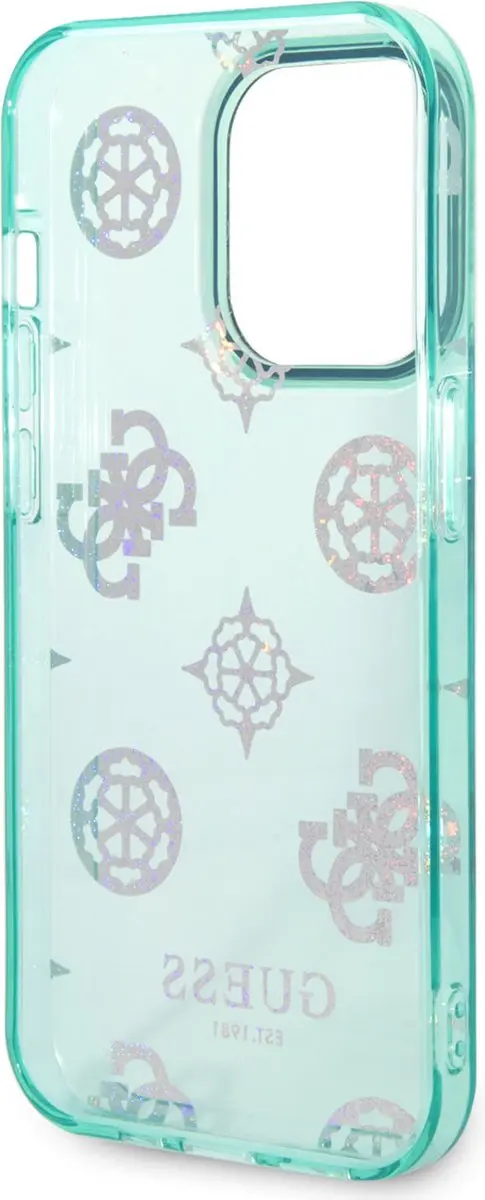 GUESS iPhone 14 Pro Telefoonhoesje - Groen & Blauw - MagSafe