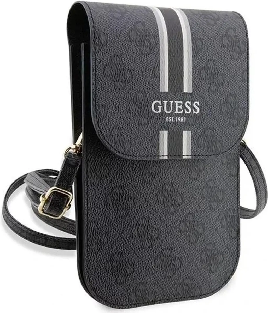 Guess 4G Printed Stripe Heuptas 3666339119577 - 3 Pasjes - Zwart