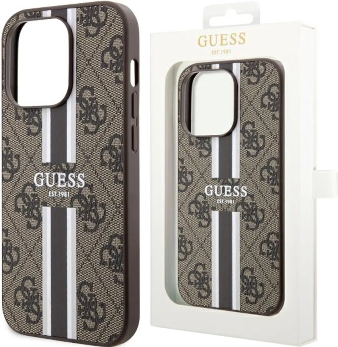 Guess 4G Printed Stripes Hoes iPhone 13 Pro Max - Bruin