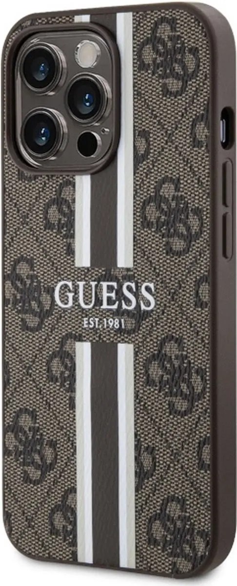 Guess 4G Printed Stripes Hoes iPhone 13 Pro Max - Bruin