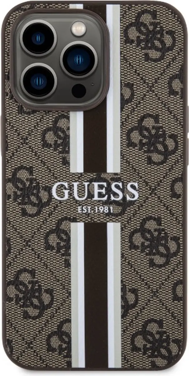 Guess 4G Printed Stripes Hoes iPhone 13 Pro Max - Bruin