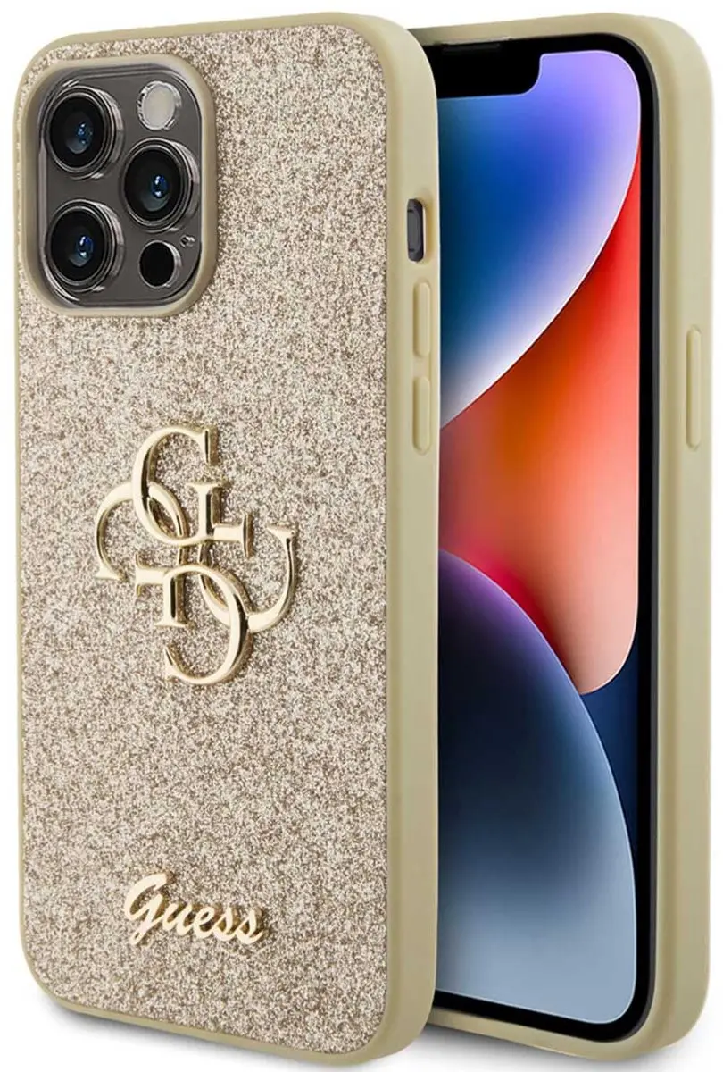GUESS 4G Logo Glitter Back Case iPhone 15 Pro Max