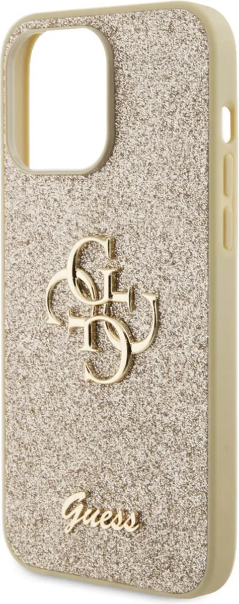 GUESS 4G Logo Glitter Back Case iPhone 15 Pro Max - Goud - afbeelding 6 van 6