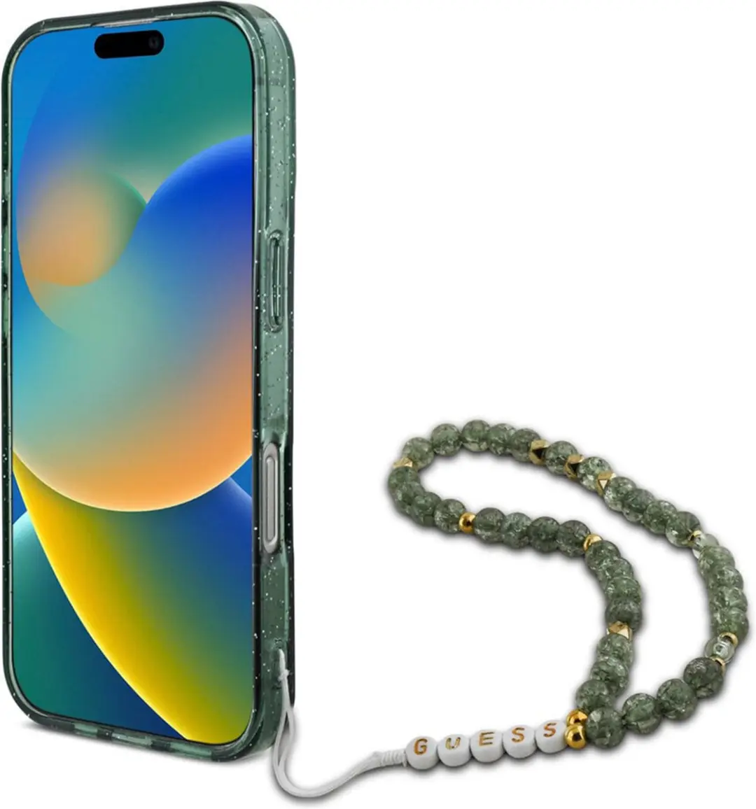 Guess MagSafe Glitter Case iPhone 16 Pro - Groen - GUHMP16LHGCRELSA