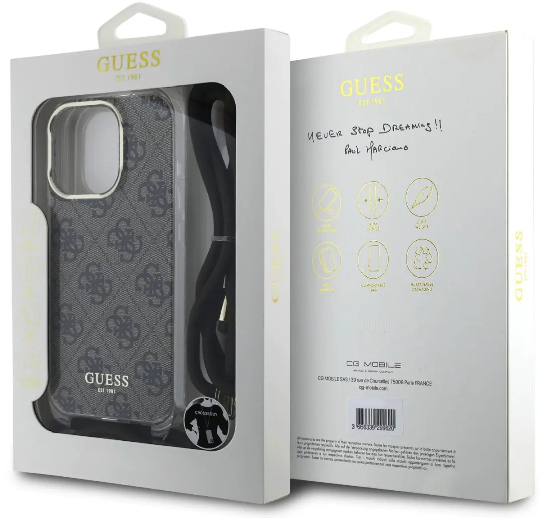 GUESS IML 4G Crossbody iPhone 16 Pro Hoesje - Bruin