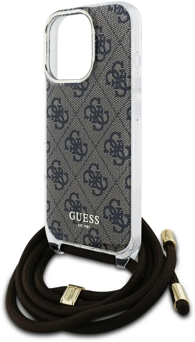 GUESS IML 4G Crossbody iPhone 16 Pro Hoesje - Bruin