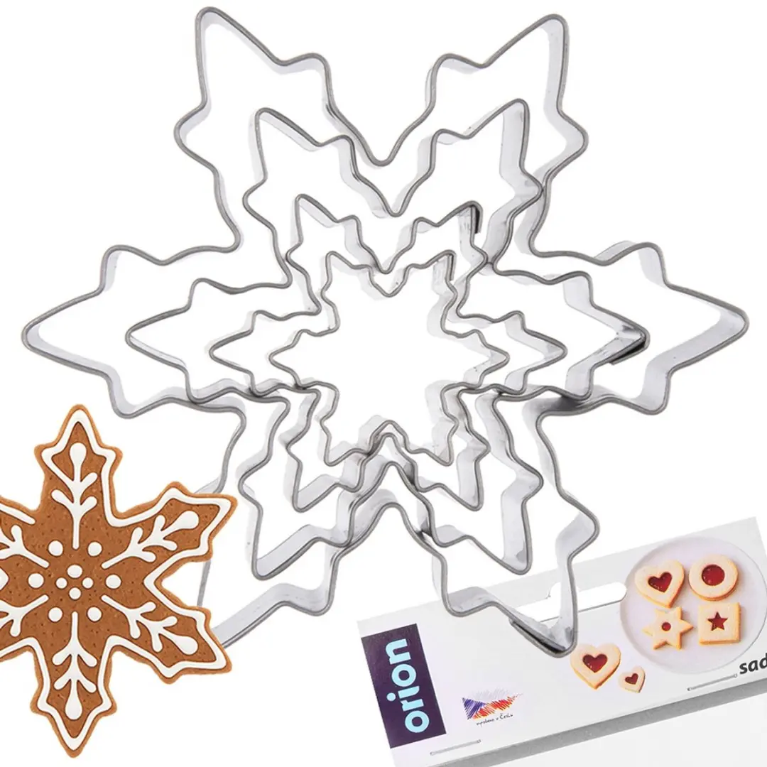 Orion Edelstaal Koekjessnijders Sneeuwvlok - 4 Stuks - Zilver - afbeelding 2 van 5