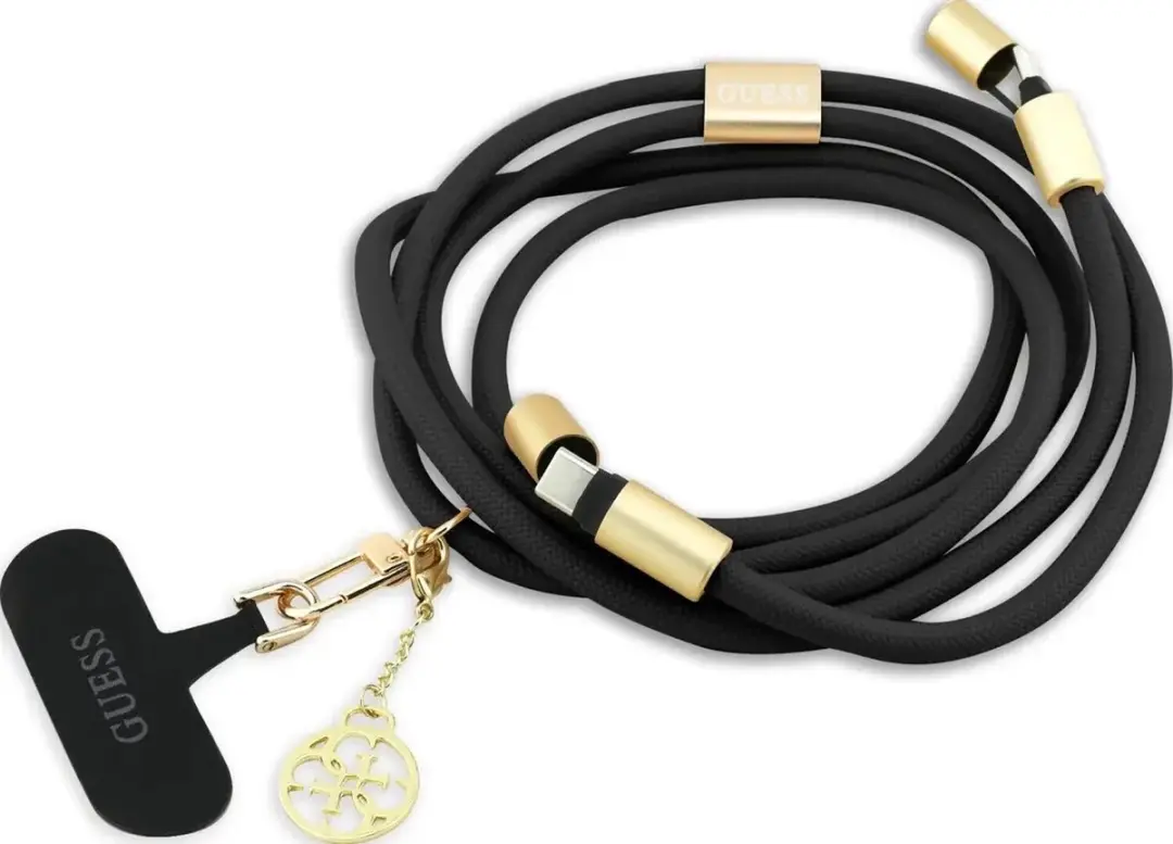 GUESS CBDY 4G Charm USB-C Kabel 150cm - Zwart