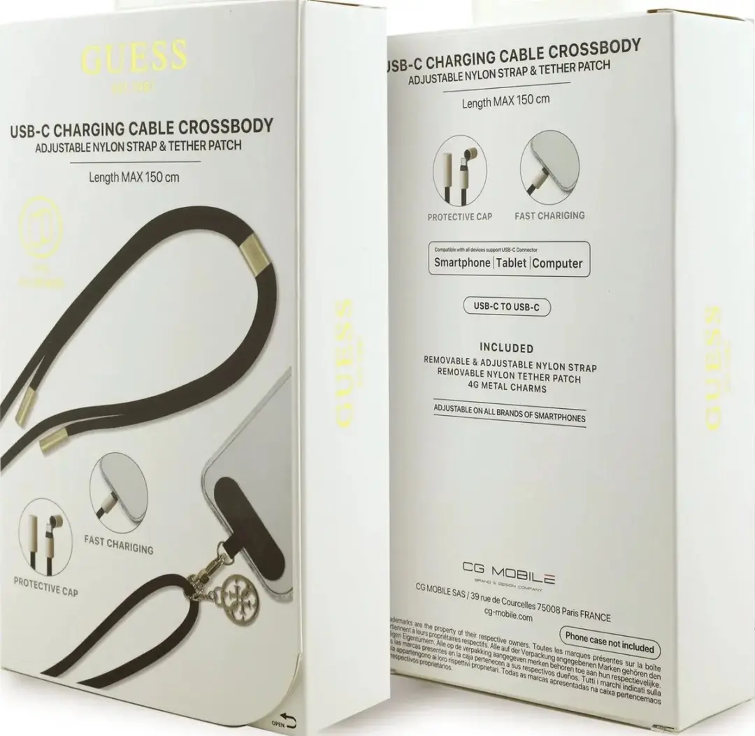 GUESS CBDY 4G Charm USB-C Kabel 150cm