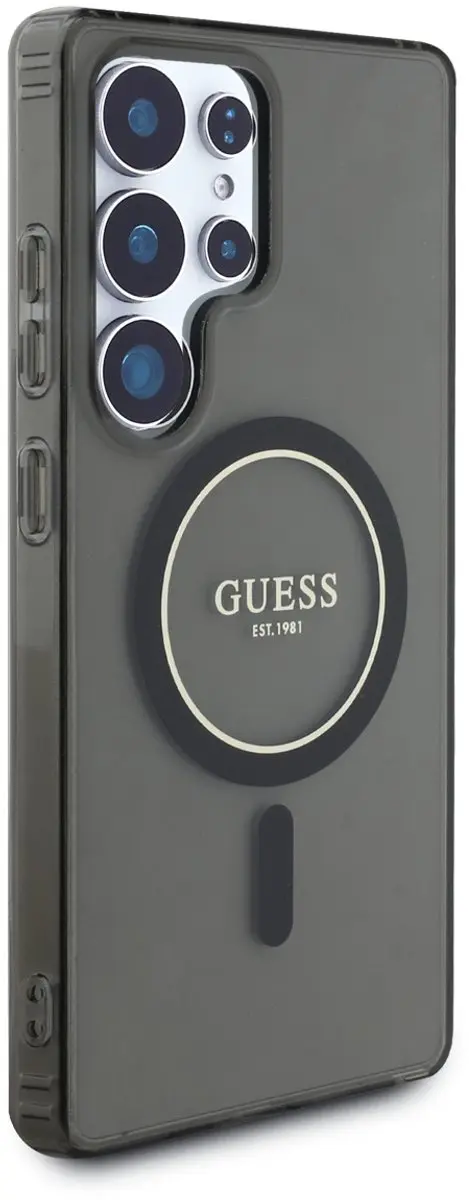 Guess MagSafe Glitter Gradient Hoesje - Samsung Galaxy S25 Ultra - Zwart